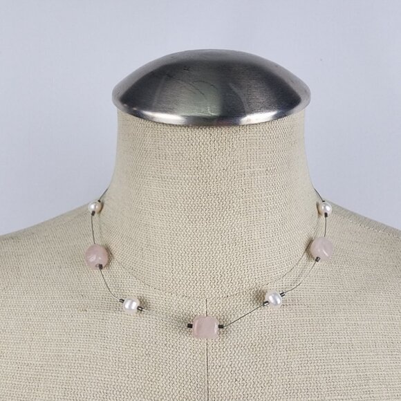 Silpada Rose Quartz & Pearl 925 Silver Necklace - Picture 1 of 7